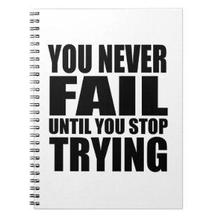 Caderno Espiral Êxito na citação motivacional