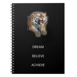 Caderno Espiral Êxito no Autoaperfeiçoamento Tigre Elegante Modern
