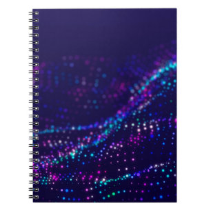 Caderno Espiral Experiência de ficção científica. Onda digital com