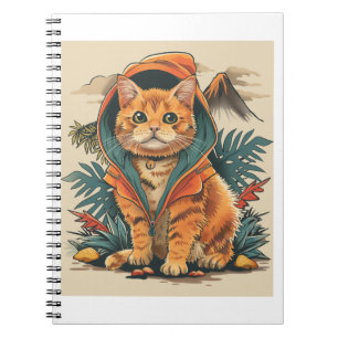 Caderno Espiral Explorador de Gatos Dinossauros