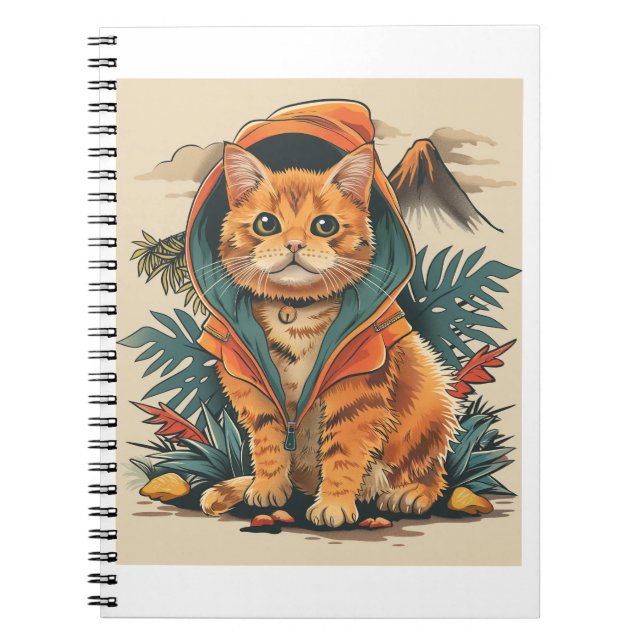 Caderno Espiral Explorador de Gatos Dinossauros (Frente)