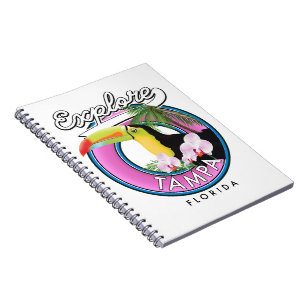 Caderno Espiral Explore o logotipo retrô Tampa Florida