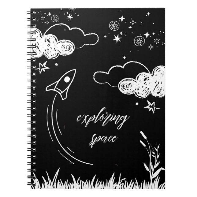Caderno Espiral exploring space (Frente)
