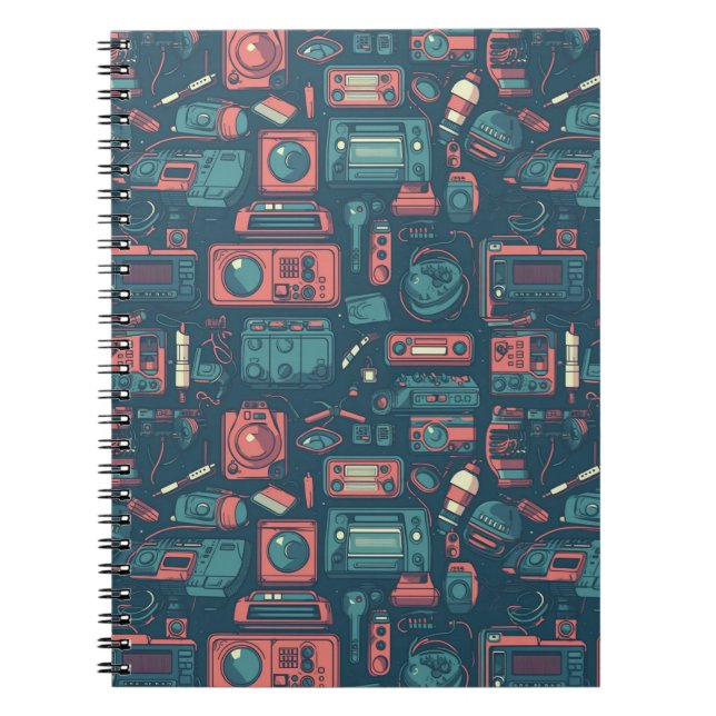 Caderno Espiral Explosão do passado: tecnologia da anos 80 (Frente)