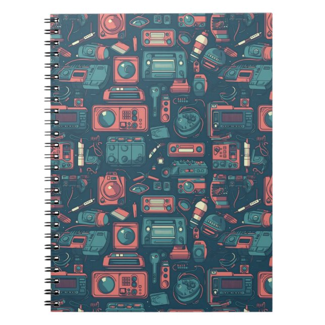 Caderno Espiral Explosão do passado: tecnologia da anos 80 (Frente)