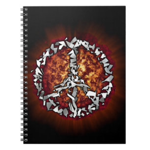 Caderno Espiral Explosão do Sinal de Paz