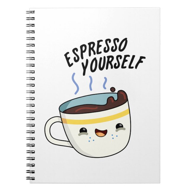 Caderno Espiral Expresse-se Espresso Piada de Café Engraçada  (Frente)