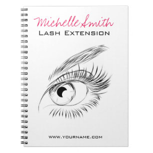 Caderno Espiral Extensão longa do chicote dos chicotes dos olhos