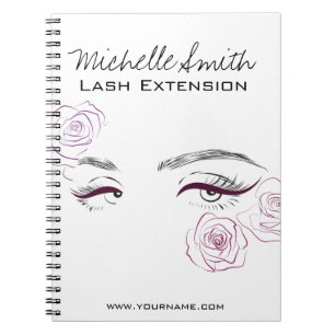 Caderno Espiral Extensão longa do chicote dos rosas dos chicotes