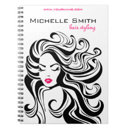 Caderno Espiral Extensões de Cabelo de Estilo de Cabelo Branco Bra