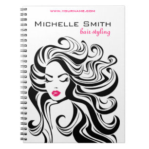 Caderno Espiral Extensões de Cabelo de Estilo de Cabelo Branco Bra