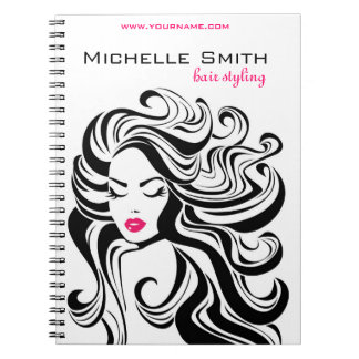 Caderno Espiral Extensões de Cabelo de Estilo de Cabelo Branco Bra