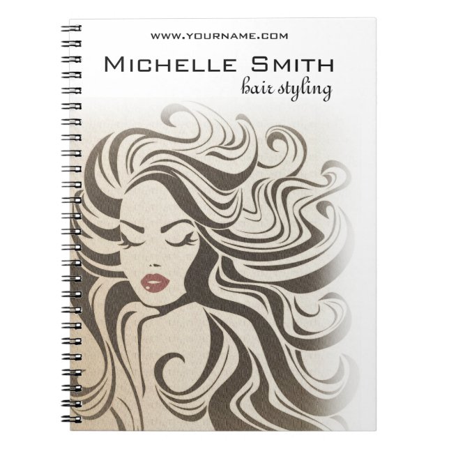 Caderno Espiral Extensões Hair Do Estilo De Cabelo De Onda Chic Se (Frente)