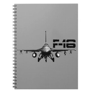 Caderno Espiral F-16 Foto Falcon Fighting Notebook (80 Páginas B&