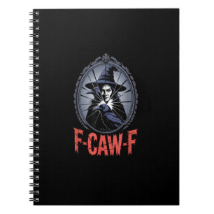 Caderno Espiral F-Caw-F Corvo Engraçado Lua Gótica Pássaro Hallowe