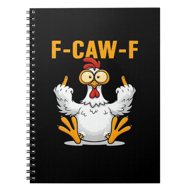 Caderno Espiral F-Caw-F Frango Clássico Divertido Moderno (Frente)