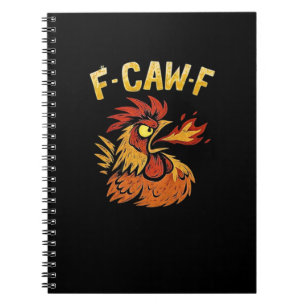 Caderno Espiral F-Caw-F-Frango Clássico Minimal Limpo