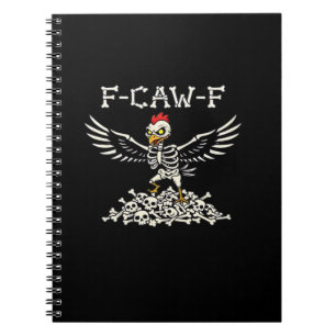 Caderno Espiral F Caw F Galinha Engraçada de Halloween Estilo Lega