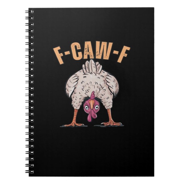 Caderno Espiral F Caw F Galinha Engraçada Estilo Clássico Retro Le (Frente)