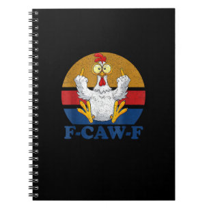 Caderno Espiral F-Caw-F Galinha Engraçada Virando o Dedo do Meio V