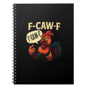 Caderno Espiral F Caw F Galo Bravo Engraçado Gráfico Estilo Retrô