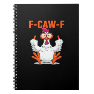 Caderno Espiral F Caw F Humor de Frango Citação Estilo Vintage