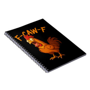 Caderno Espiral F-Caw-F Humor de Frango Engraçado F-Caw-F Citação 