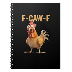 Caderno Espiral F Caw F Humor de Frango Galo Meme Clássico