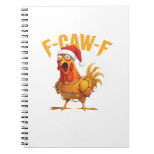 Caderno Espiral F-Caw-F Natal Galinha Divertida Natal Essencial