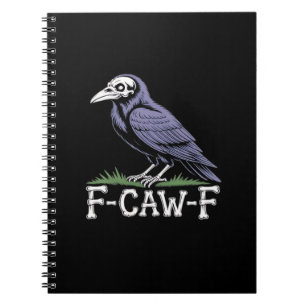 Caderno Espiral F-Caw-F Osso Texto Caveira Corvo - Humor Macabro G