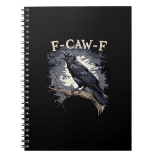 Caderno Espiral F Caw F Pássaro Engraçado Corvo Design Criativo Ca