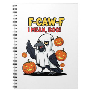 Caderno Espiral F-Caw-F Quero Dizer Boo Engraçada Maldita Caveira