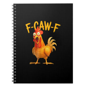 Caderno Espiral F-Caw-F Trocadilho Galo Frango Canto Grunge