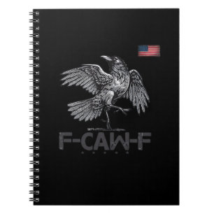 Caderno Espiral F-Caw-F Vaca Pássaro Engraçado Bandeira Vintage EU