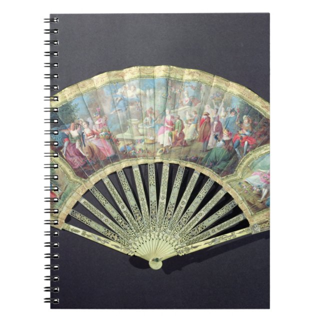 Caderno Espiral Fã da corte, francês, século XVIII (marfim e w/c (Frente)