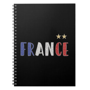 Caderno Espiral Fã De Futebol Da França Mostra Bandeira Francesa