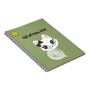 Caderno Espiral Fã de gatos Mãe Foto laranja