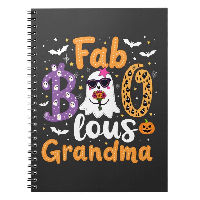 Caderno Espiral Faboolus vovó Spooky Ghost Halloween (Frente)
