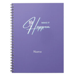 Caderno Espiral Faça acontecer Design de citação motivacional