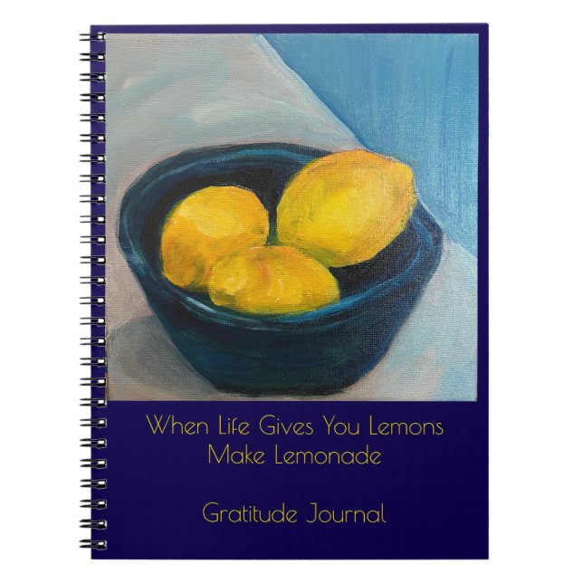 Caderno Espiral "Faça Limonada" Diário de Gratidão (Frente)