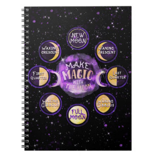 Caderno Espiral Faça Magia Com A Lua Ciclos Lunares Fases