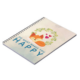 Caderno Espiral Faça o que te faz feliz dormindo com corações