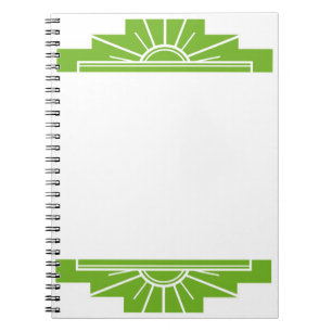 Caderno Espiral Faça o seu próprio - Art Deco Sunburst: Branco e L