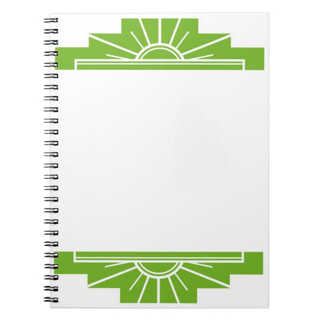Caderno Espiral Faça o seu próprio - Art Deco Sunburst: Branco e L (Frente)