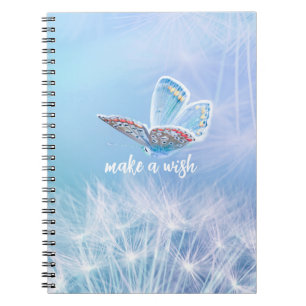 Caderno Espiral Faça um Dandelion e um Design de borboleta