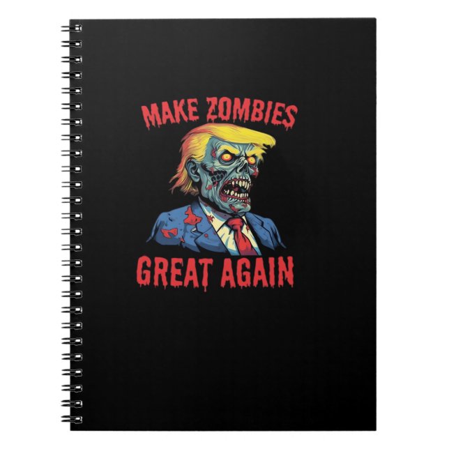 Caderno Espiral Faça Zombies Excelente Novamente - Zombie das Hall (Frente)