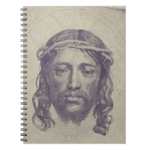 Caderno Espiral Face de Cristo no Véu de Santa Verônica Sagrada Fa