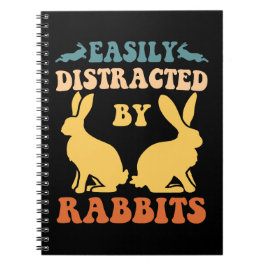 Caderno Espiral Fácil Distração Por Coelhos
