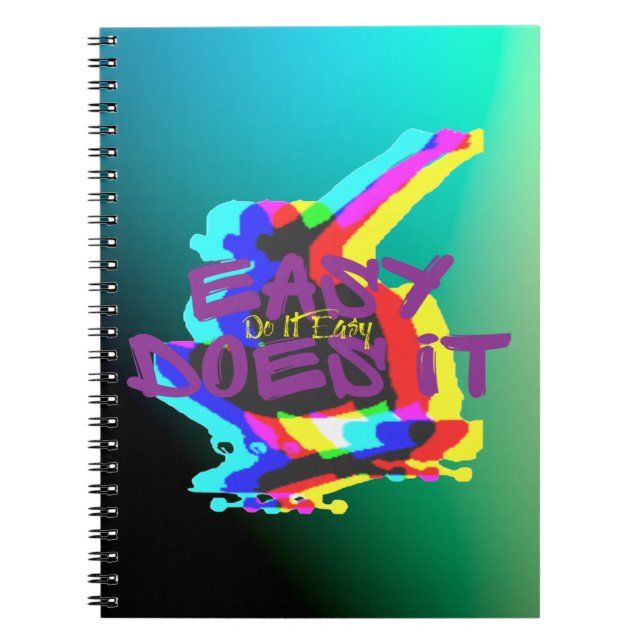 Caderno Espiral Fácil Faz Fácil Gráfico de Skateboard (Frente)