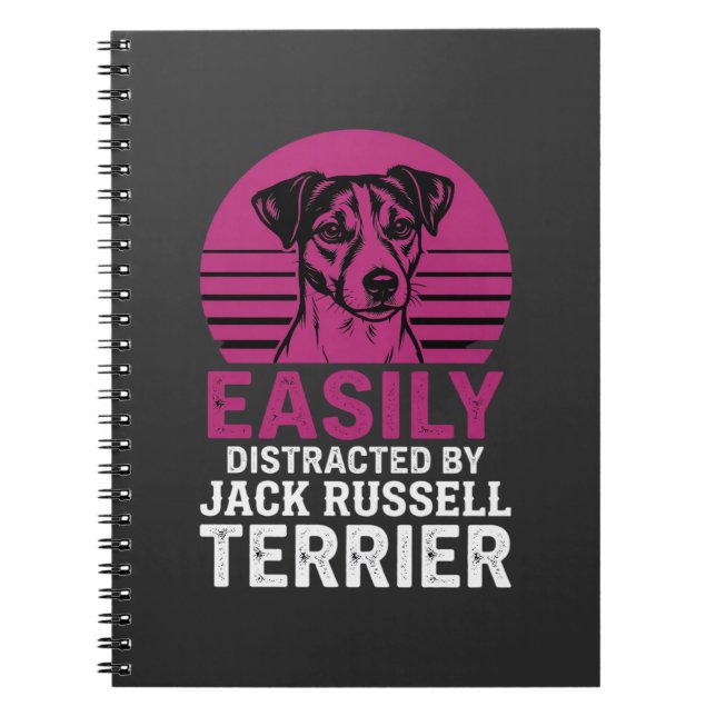 Caderno Espiral Facilmente Distraído Por Jack Russell Terrier (Frente)